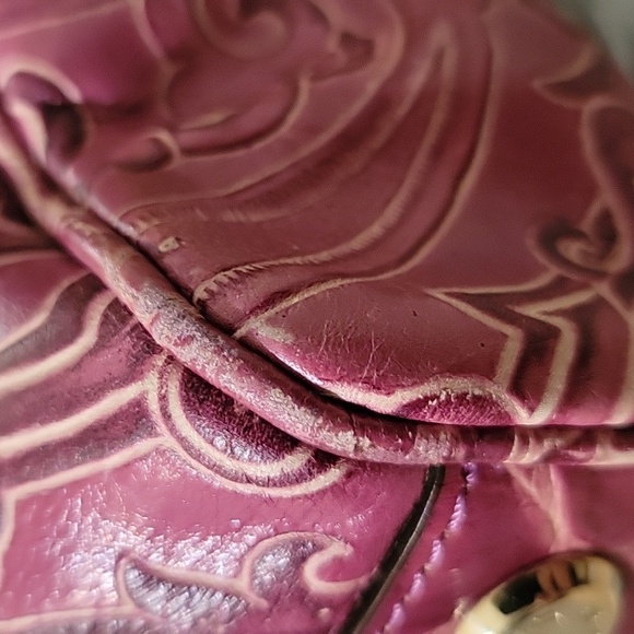 Etro Milano Embossed Leather Satchel Bag • Croc & Paisley Pattern •Made in Italy - Picture 8 of 13